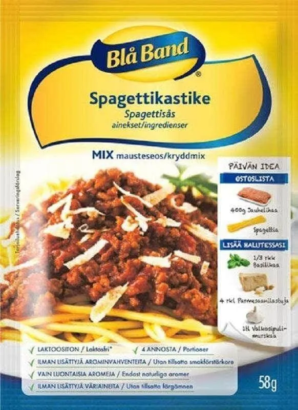 Blå Band Spaghetti Sauce 58g, 16-Pack