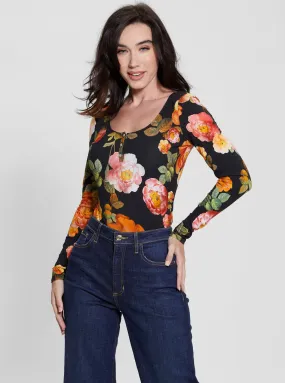 Black Floral Karla Henley Top