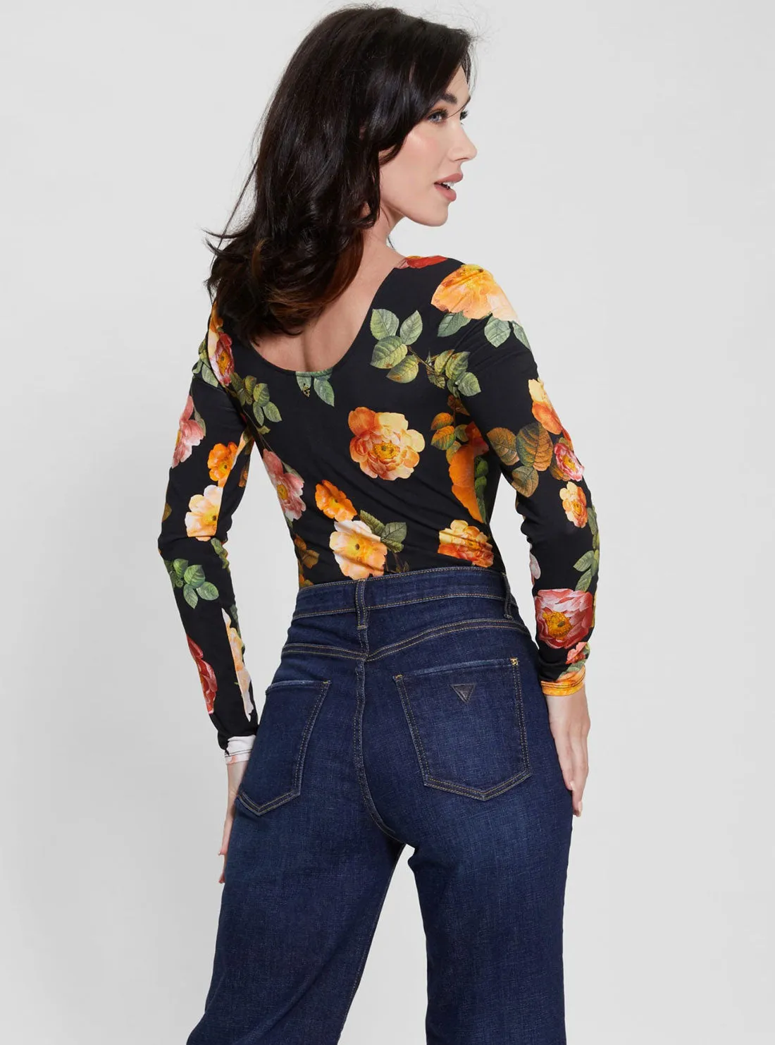 Black Floral Karla Henley Top