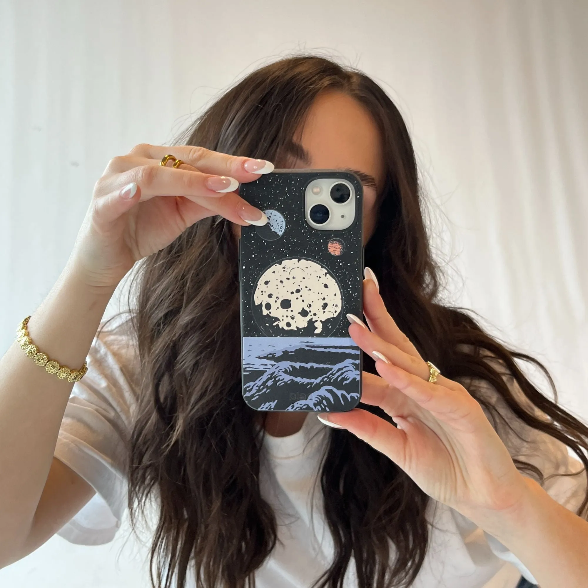 Black Retro Moon iPhone 13 Case