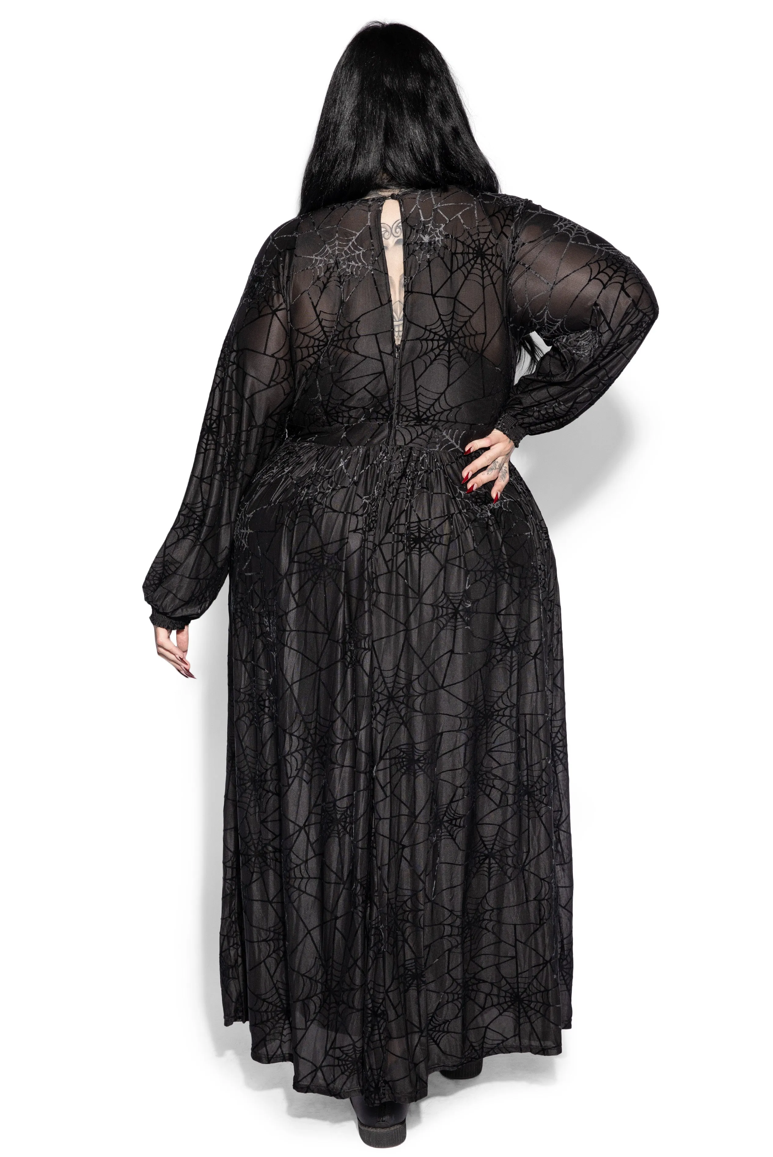 Black Spider Web Maxi Dress