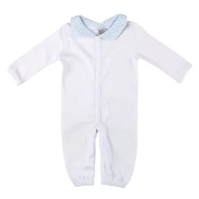 Blue Smocked Convertible Onesie 0-6 Months