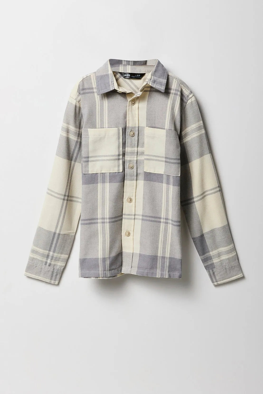 Boys Plaid Flannel Button-Up Top