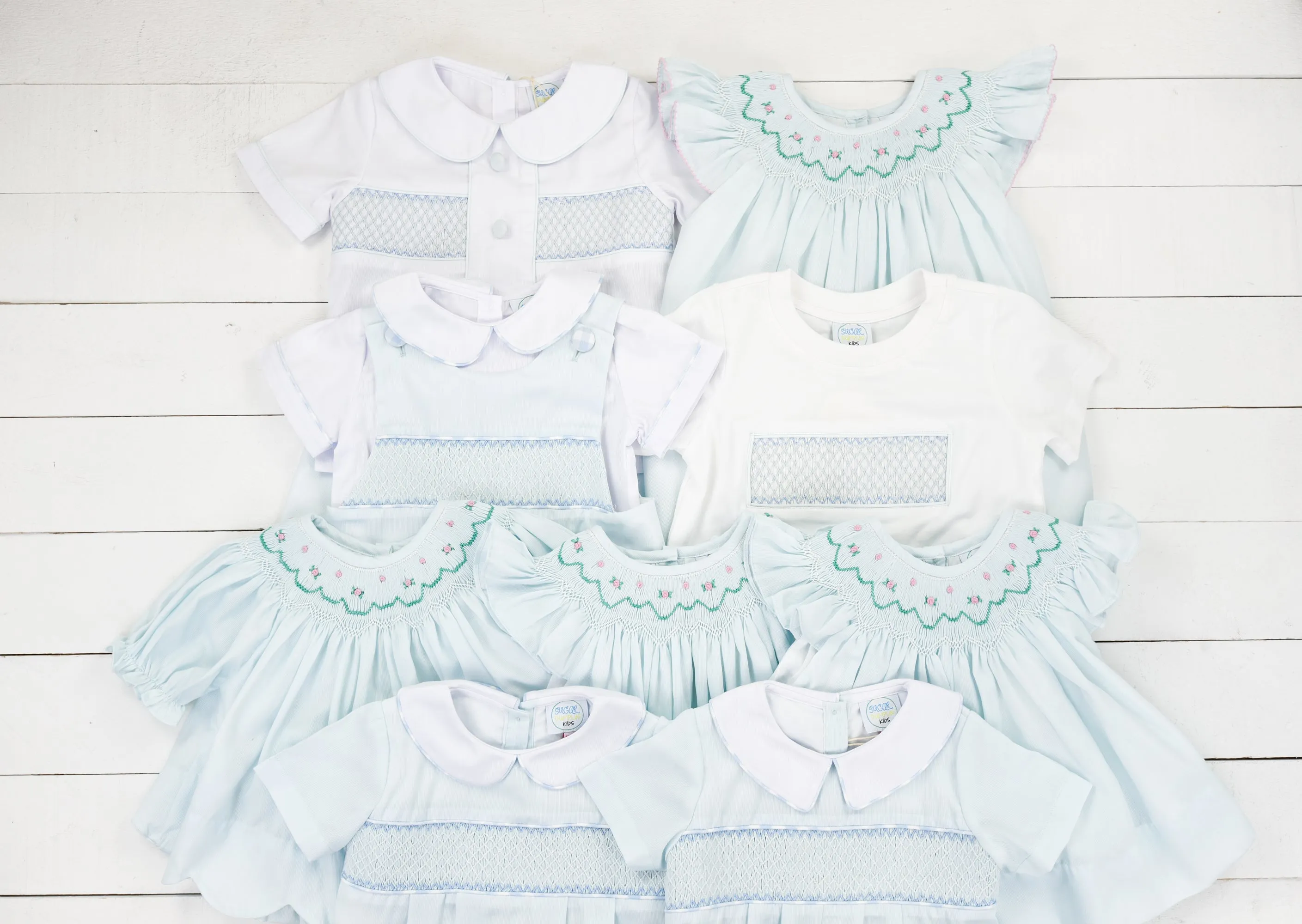 Boys Smocked Mint Bubble