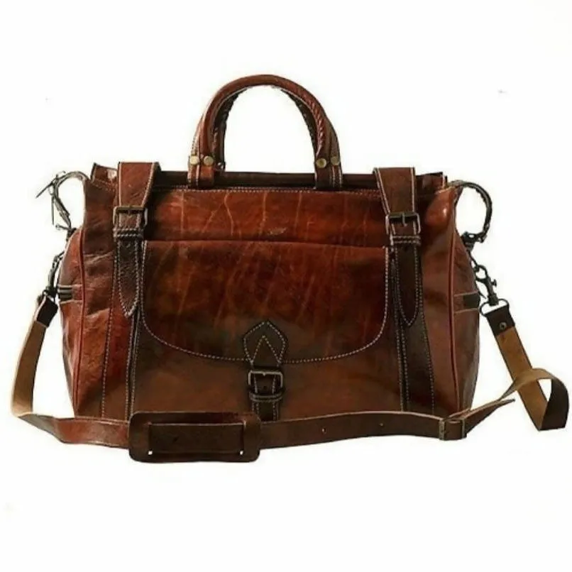 Brown Leather Travel Bag