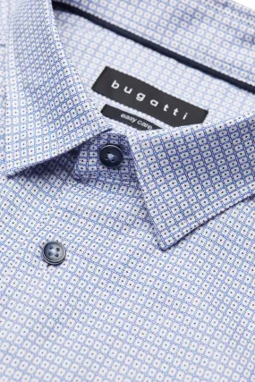 Bugatti Shirt Long Sleeve, White/Blue