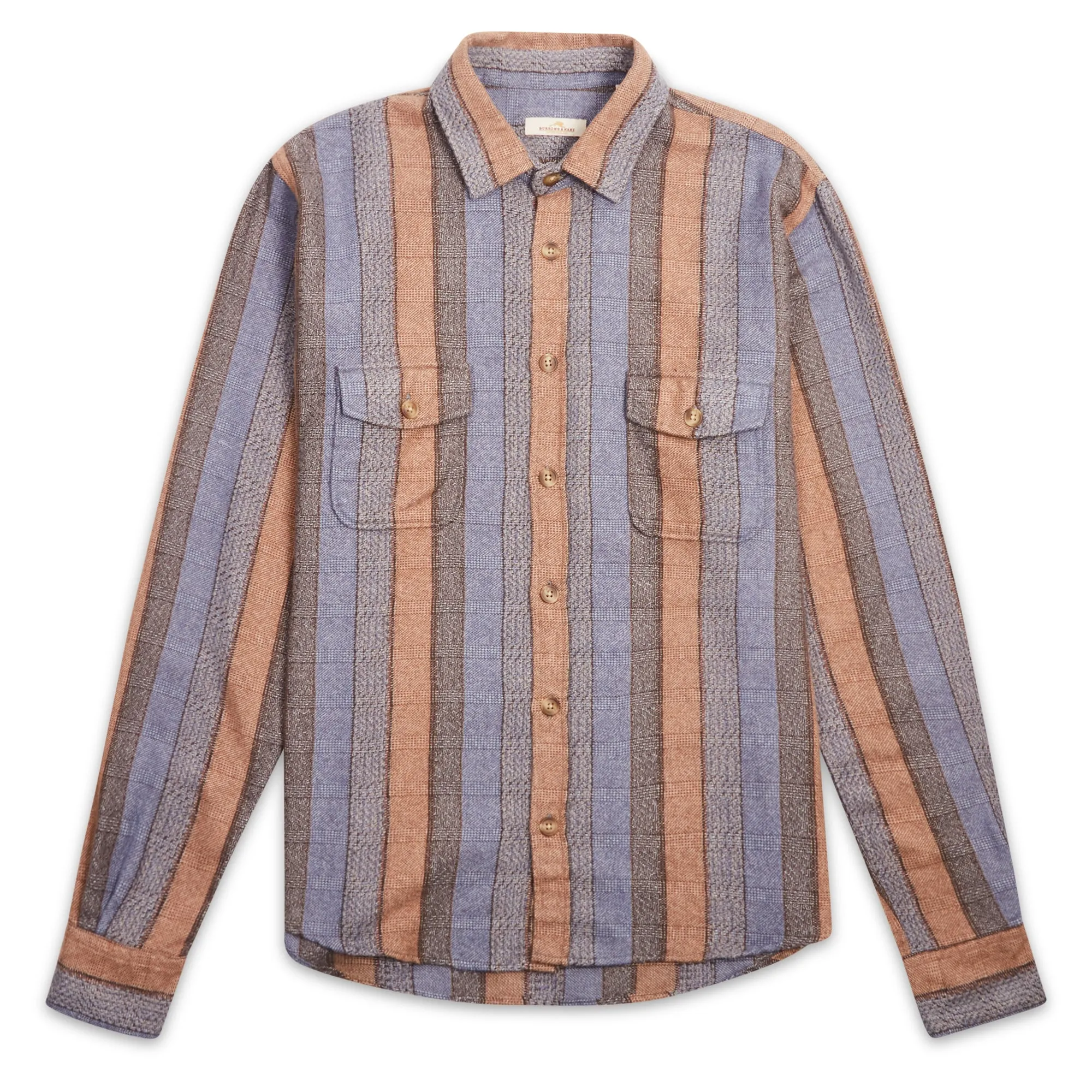 Burrows & Hare Over Shirt - Stripe Blue/Sand