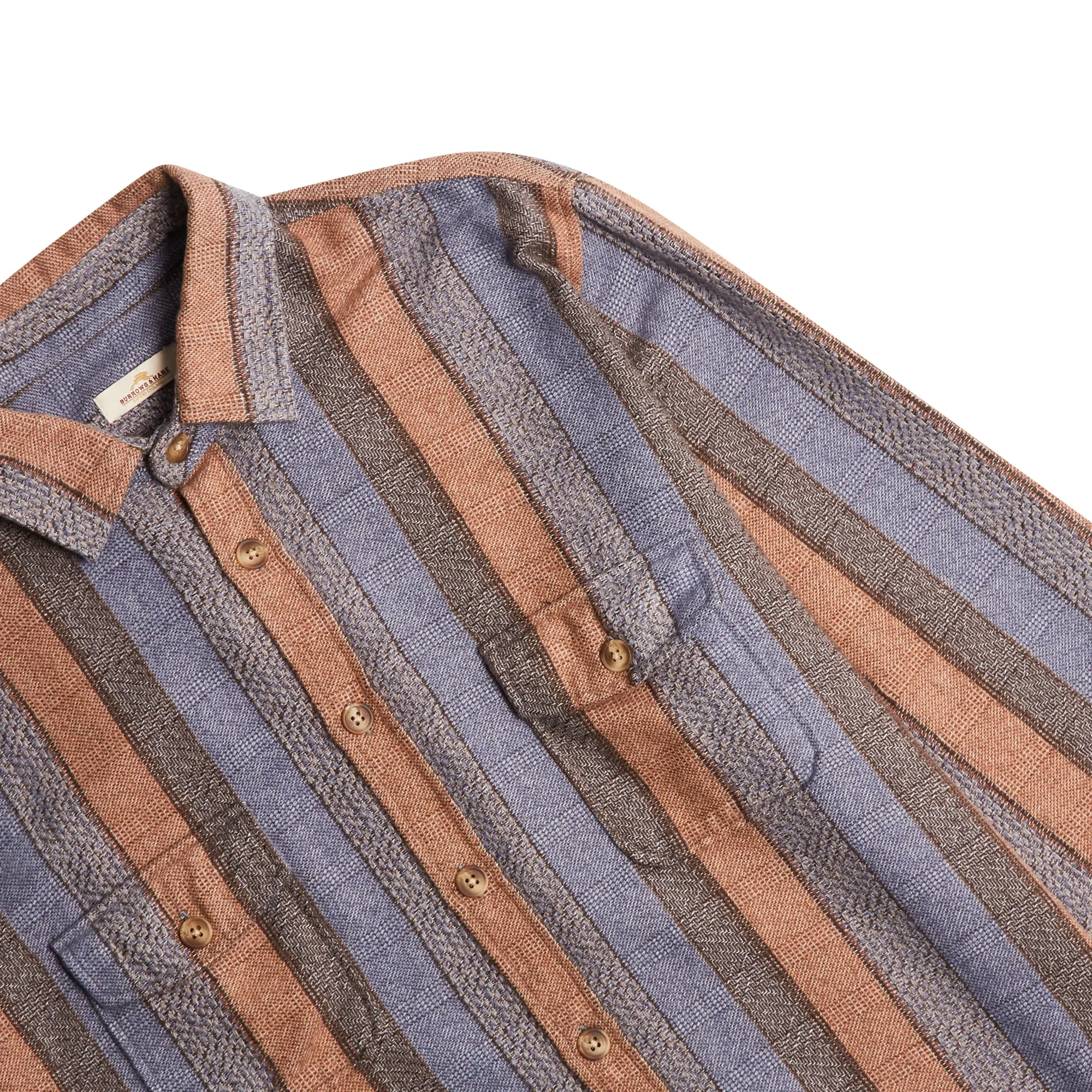 Burrows & Hare Over Shirt - Stripe Blue/Sand