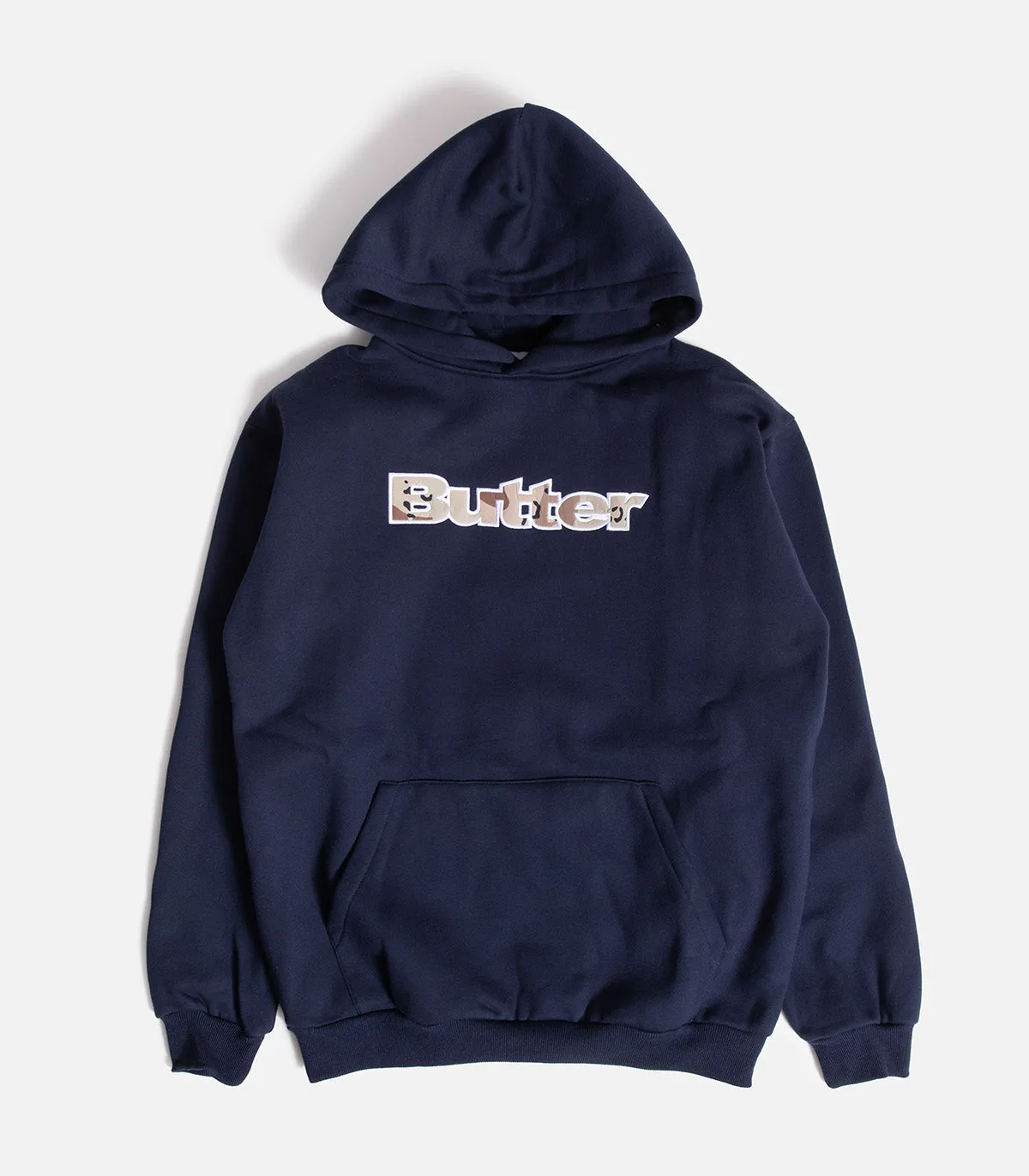 Butter Goods Logo Camo Applique Hooded Sweatshirt