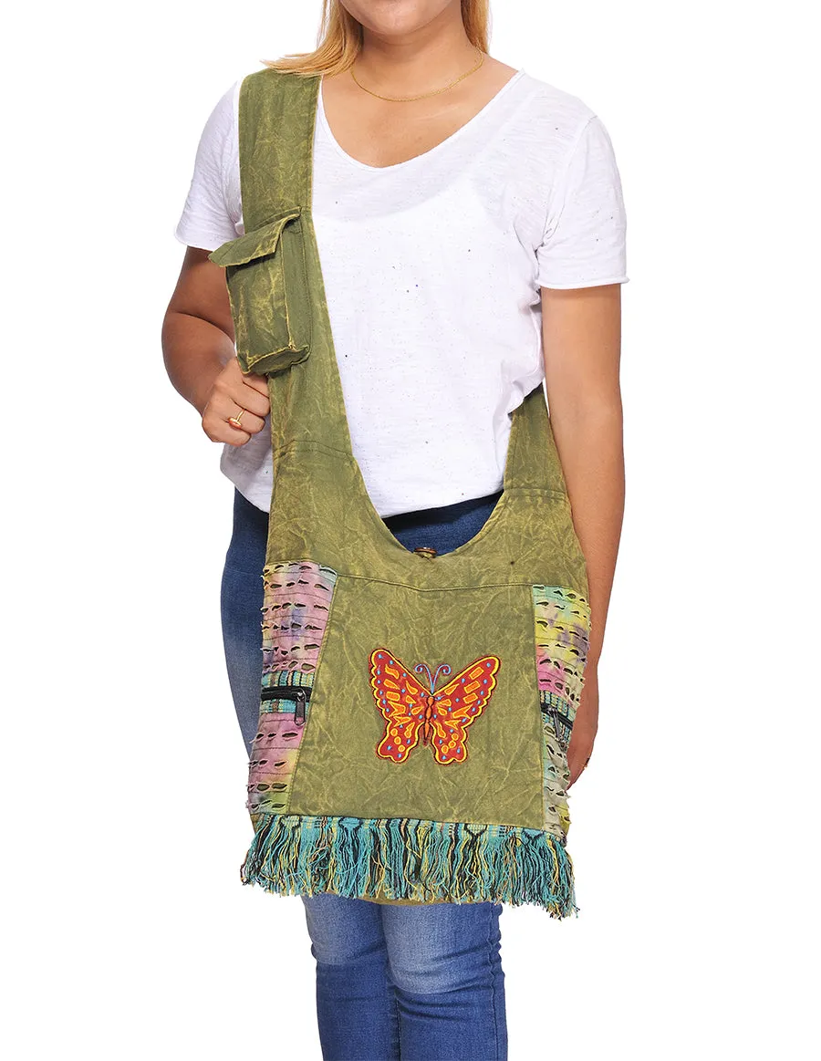 Butterfly Patch Hobo Bag