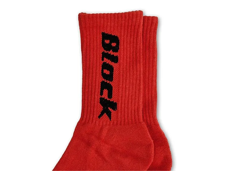 Calcetin Largo Block Unisex Rojo