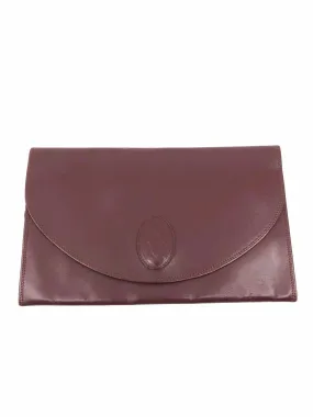 CARTIER Maroon Solid Clutch