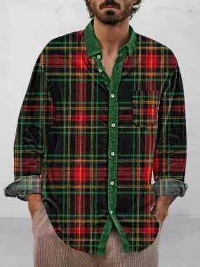 Casual Plaid Cotton Linen Shirt