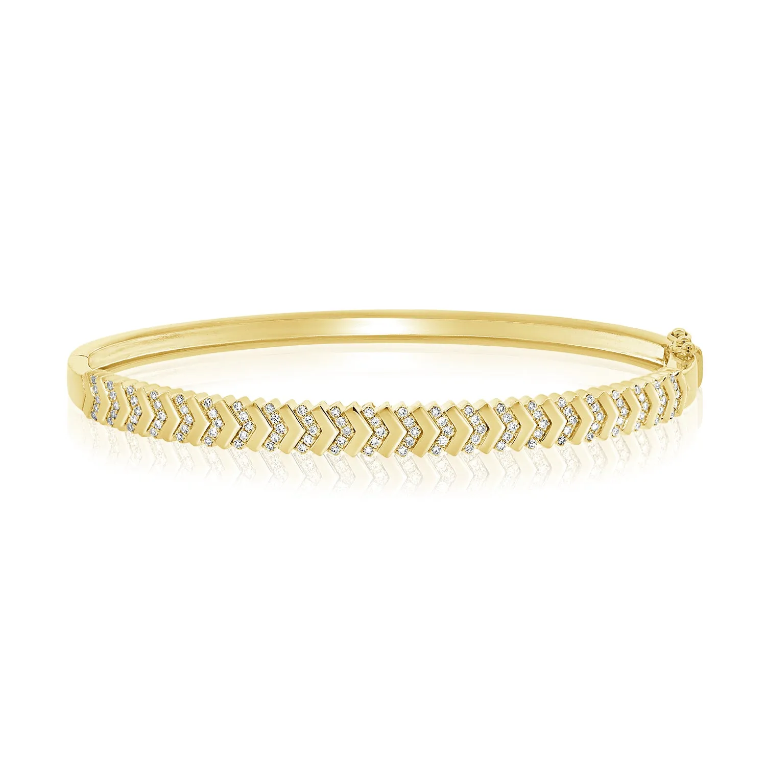 Chevron Diamonds and Solid Gold Bangle