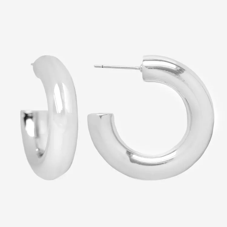 Chunky Medium Tube Hoop Earrings