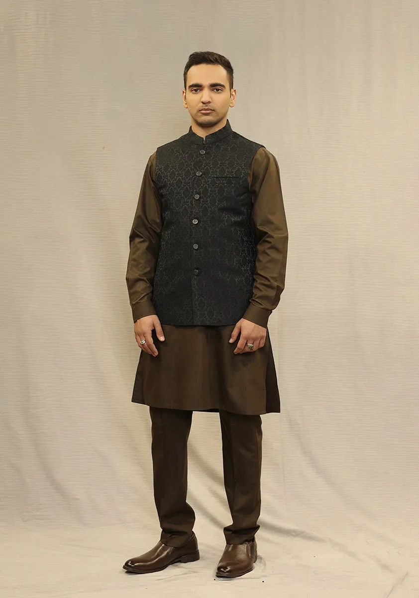 Classic Jamawar Tap Shoe Traditional Waistcoat