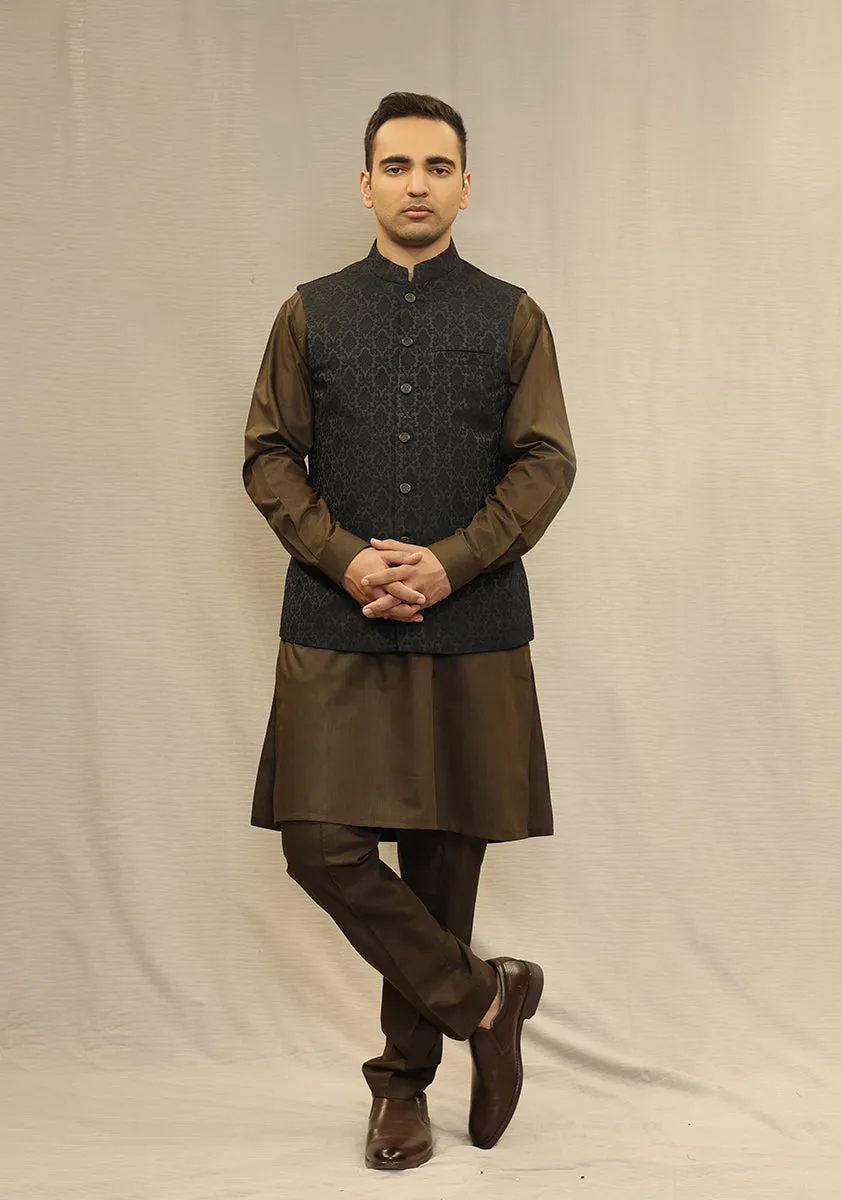 Classic Jamawar Tap Shoe Traditional Waistcoat