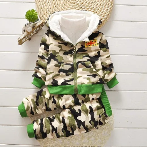 Clothing set children coat pants 2pcs warm tracksuits costume for boys casual kids