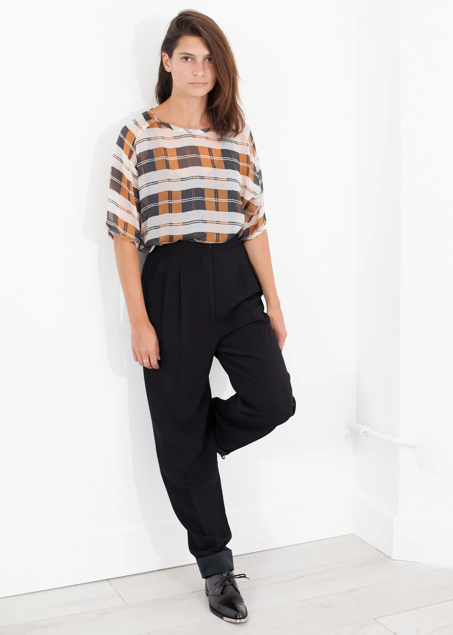 Contrast Cuff Pant in Black