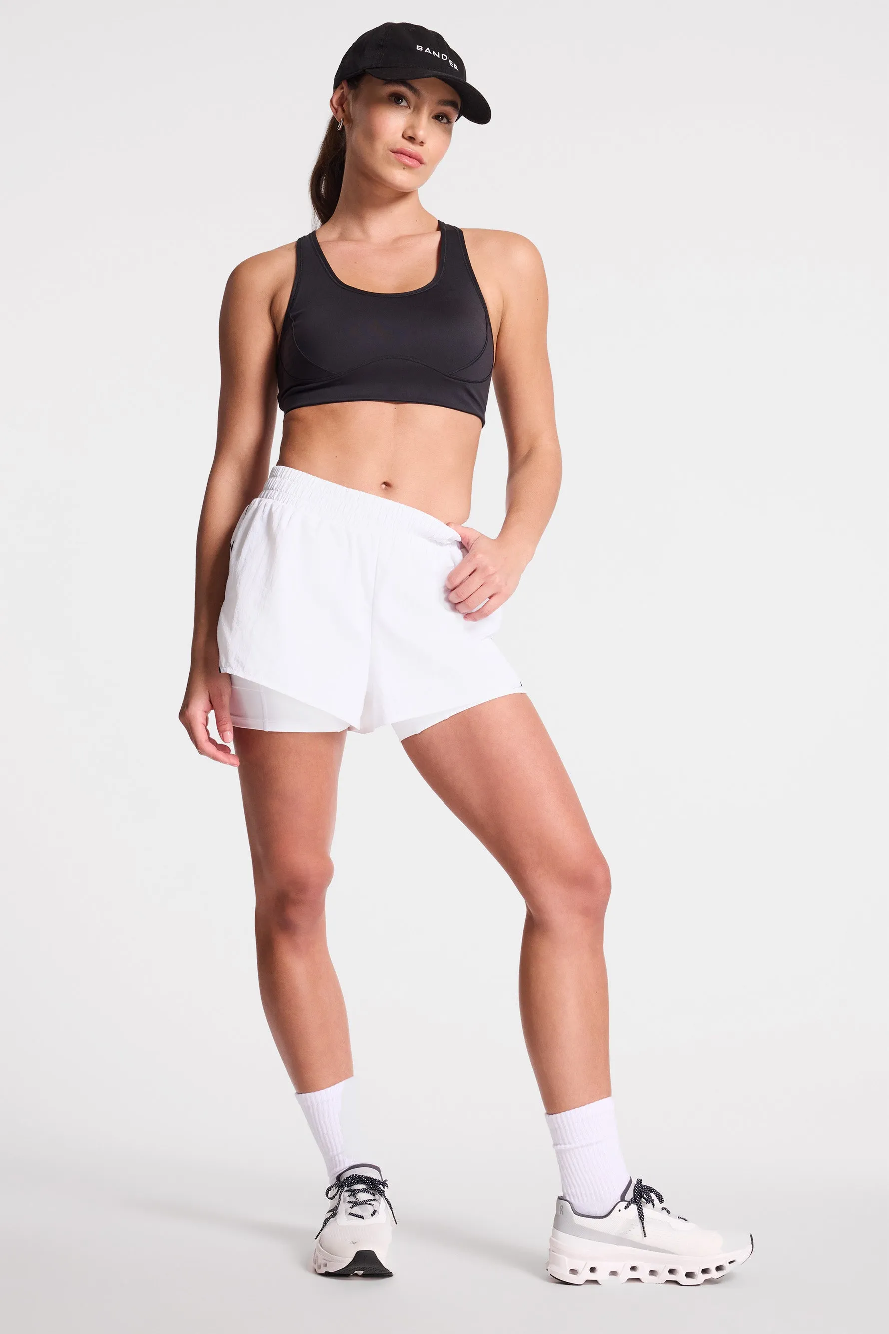 Contrast Run Short - White/navy Blazer