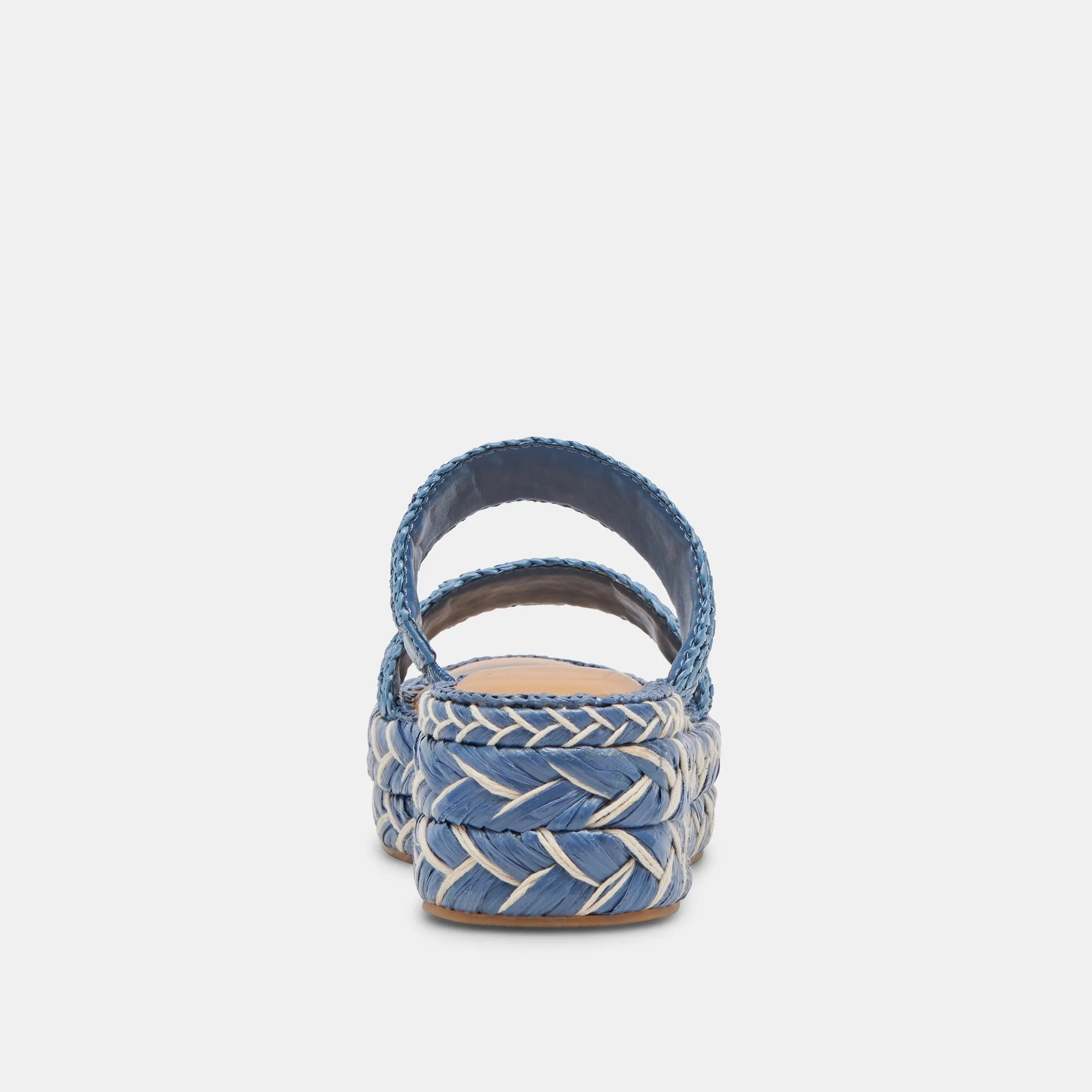 CORLA SANDALS BLUE RAFFIA