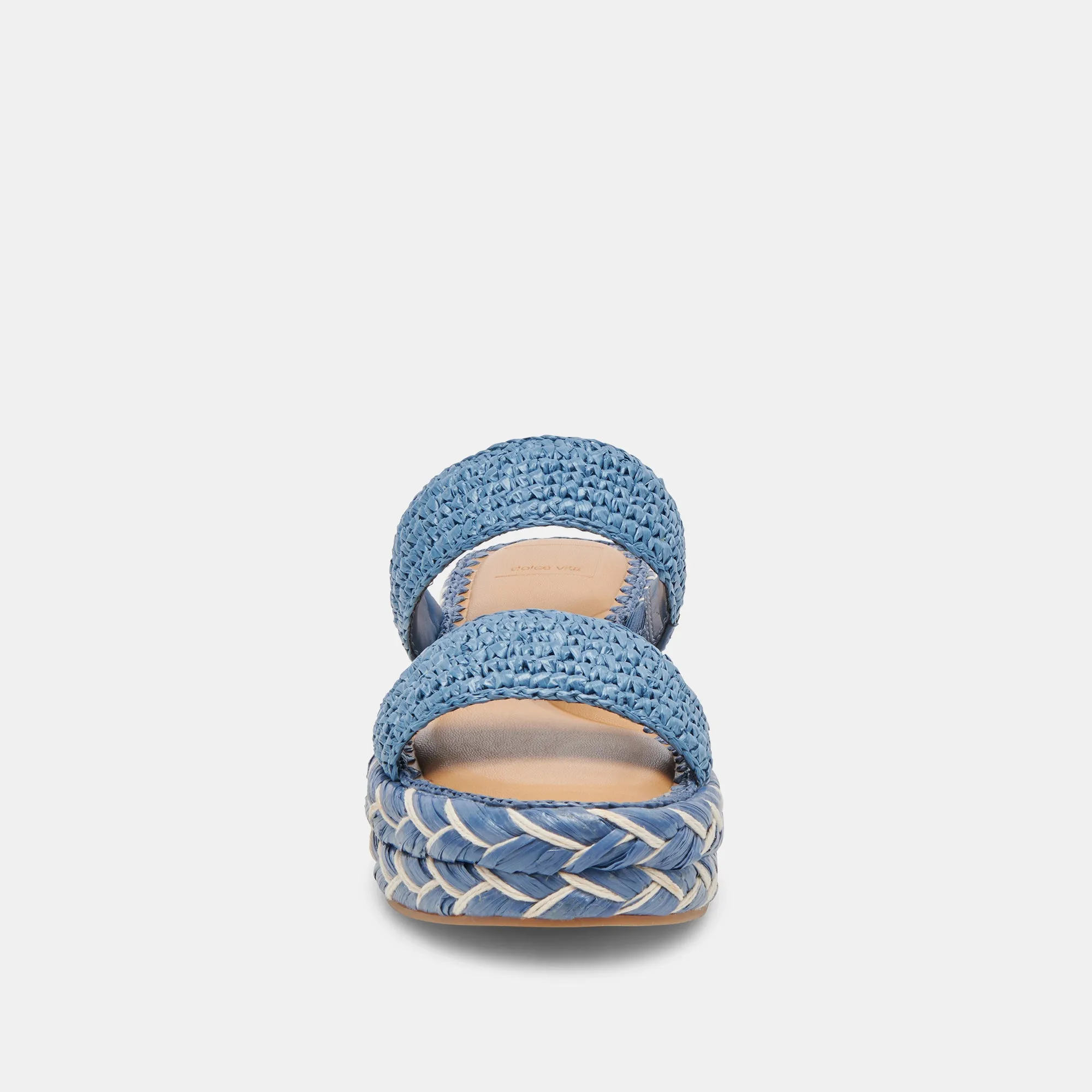 CORLA SANDALS BLUE RAFFIA