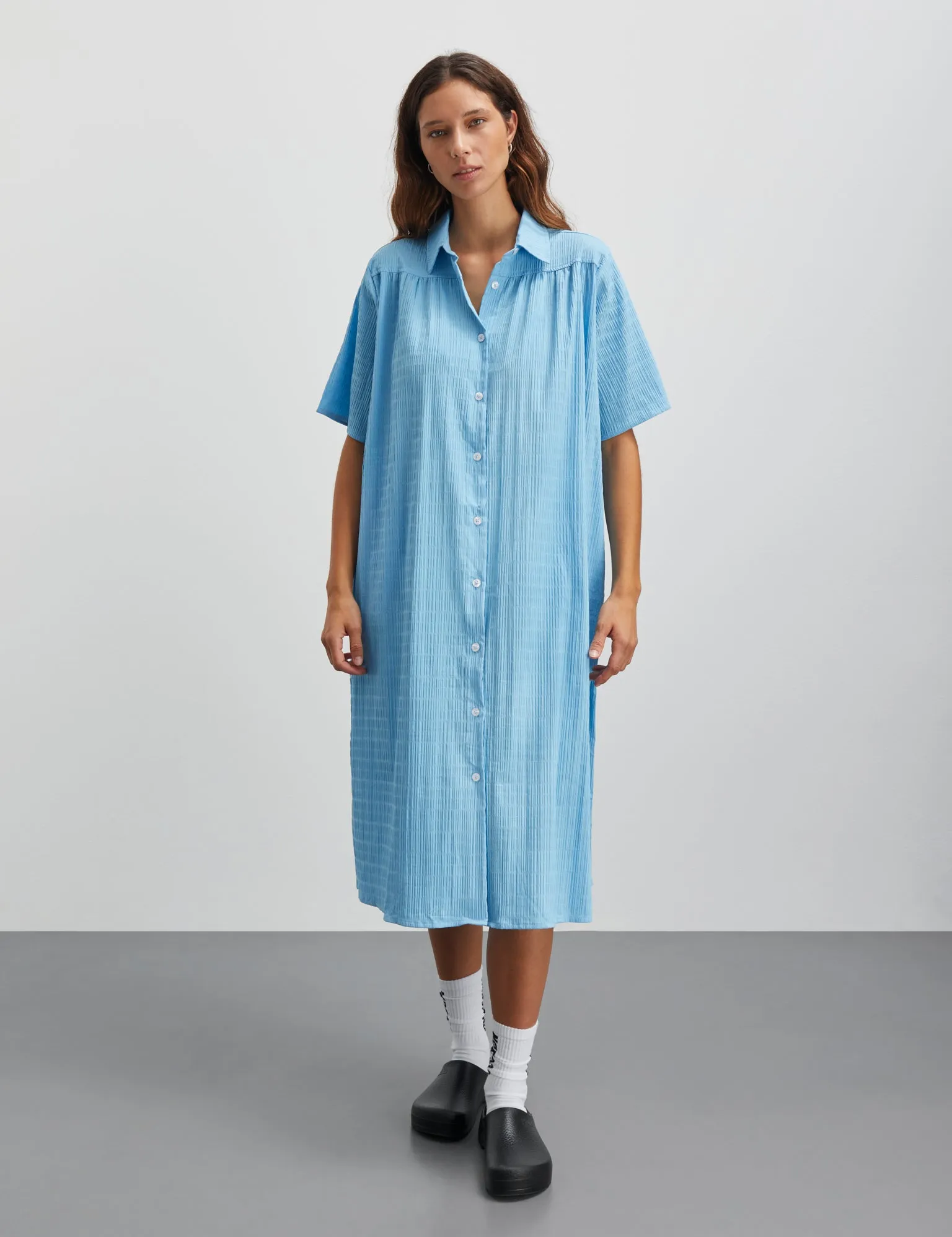 Crinckle Pop Canaria Dress, Alaskan Blue