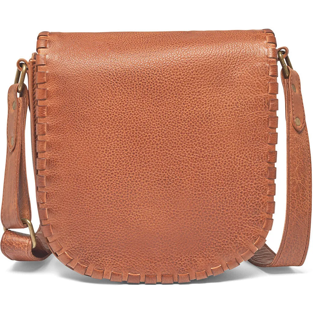 Crossover bag with delicate edge stitching / 16190 - Cognac