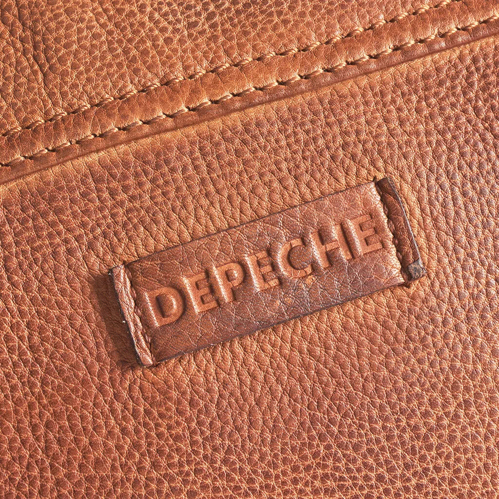 Crossover bag with delicate edge stitching / 16190 - Cognac