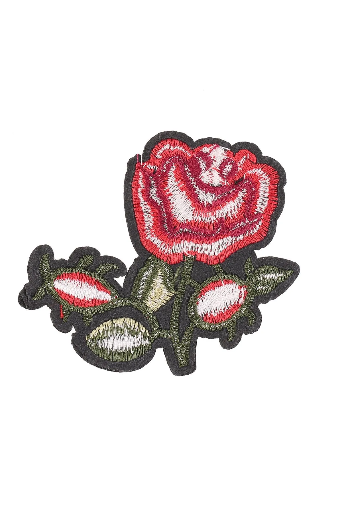 Cute Small Red Rose Flower Embroidered Patch