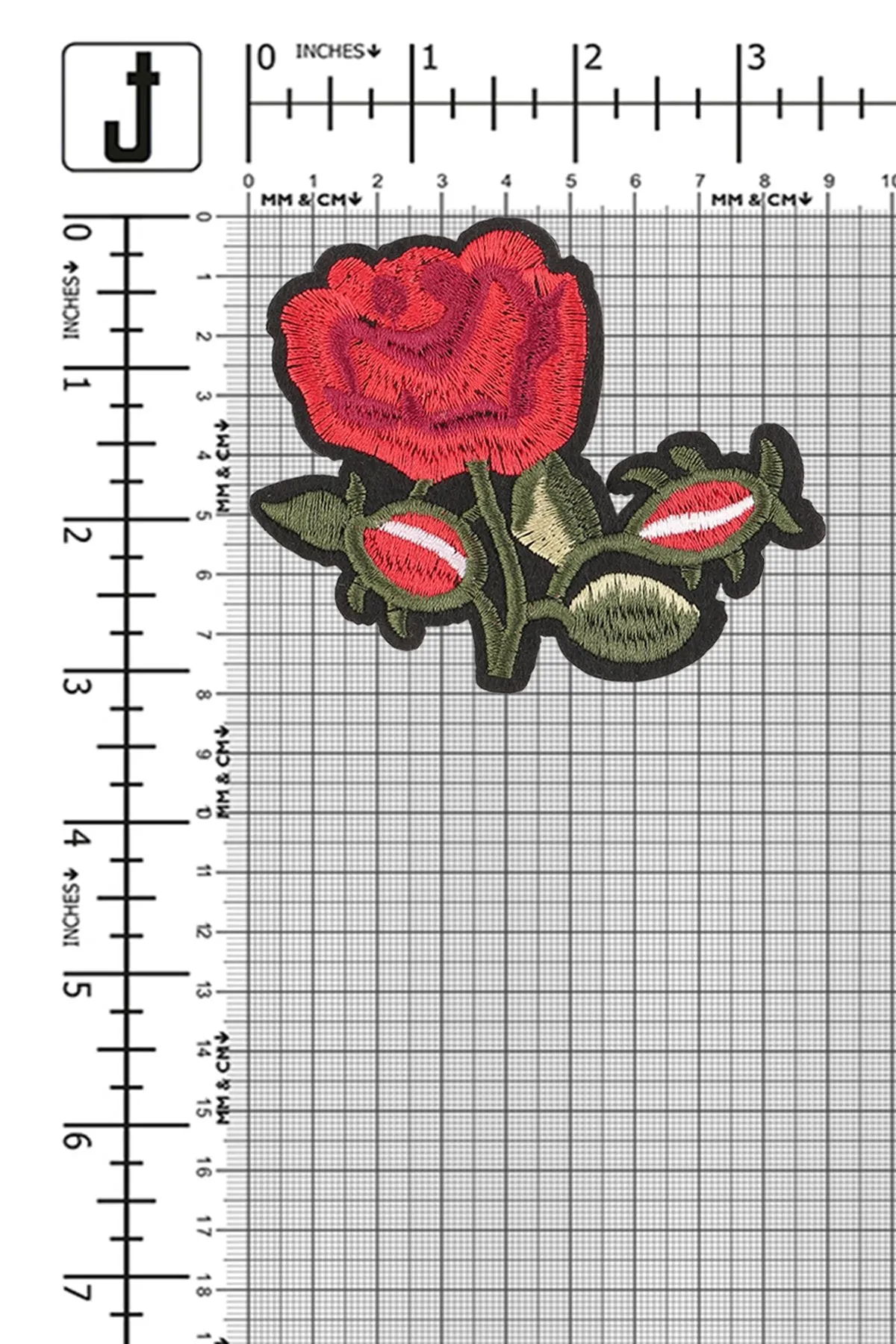 Cute Small Red Rose Flower Embroidered Patch