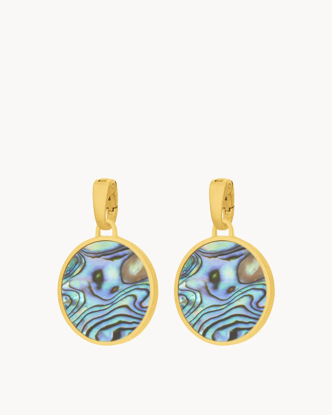 Dainty Fearlessness Abalone Statement Pendant, Gold Earring Pendants