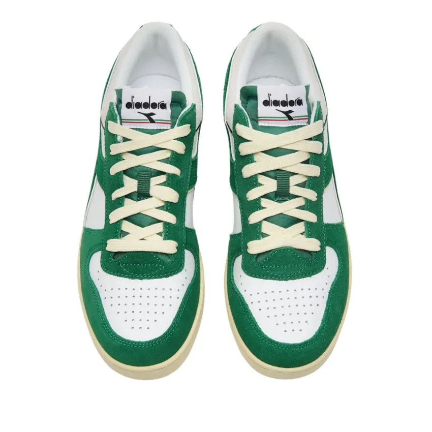 DIADORA SNEAKERS MAGIC BASKET LOW SUEDE VERDE-BIANCO