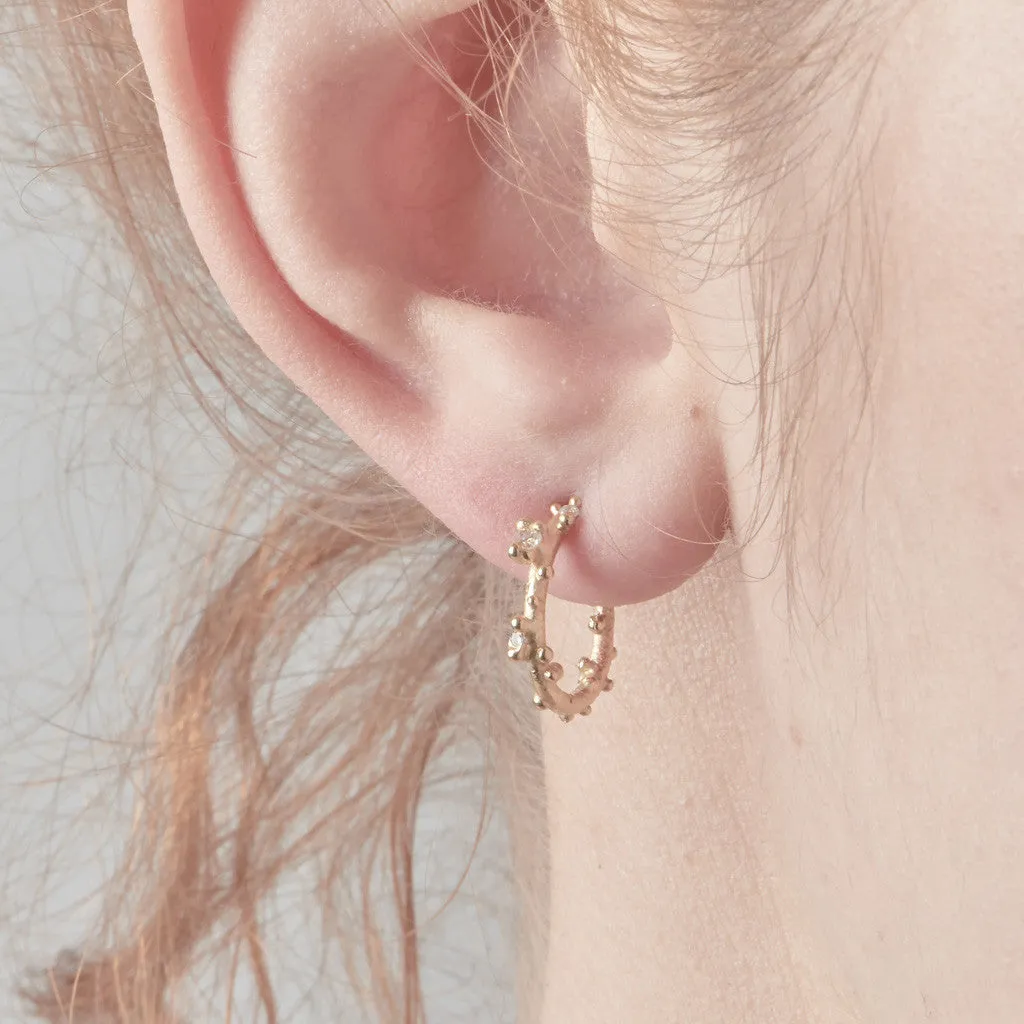 Diamond Encrusted Gold Hoops