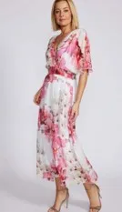 dress fuscia silk