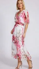 dress fuscia silk