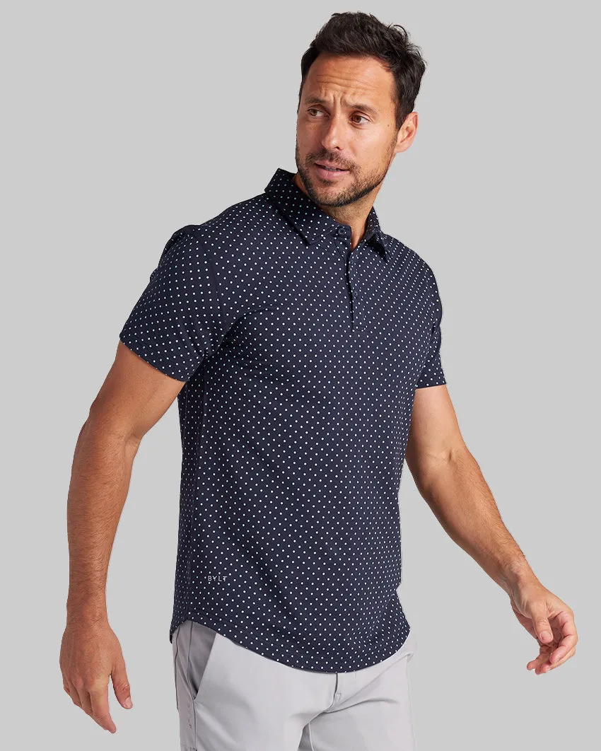 Drop-Cut: LUX Dotted Polo <!-- Size L -->