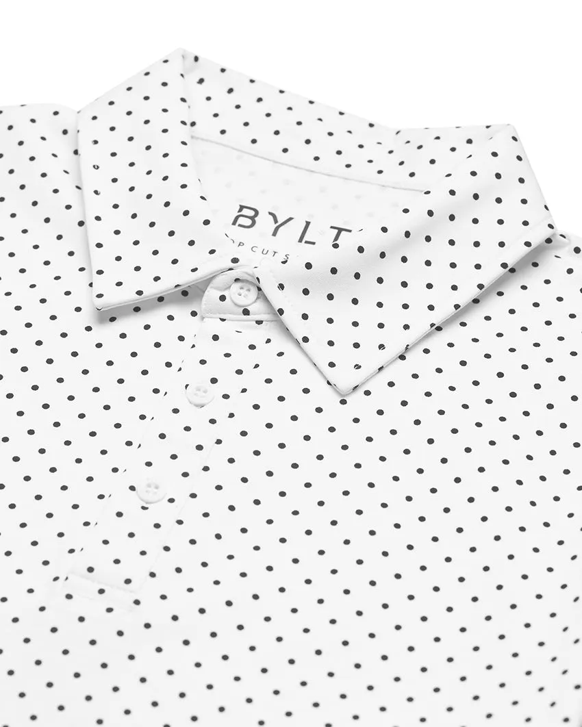 Drop-Cut: LUX Dotted Polo <!-- Size L -->