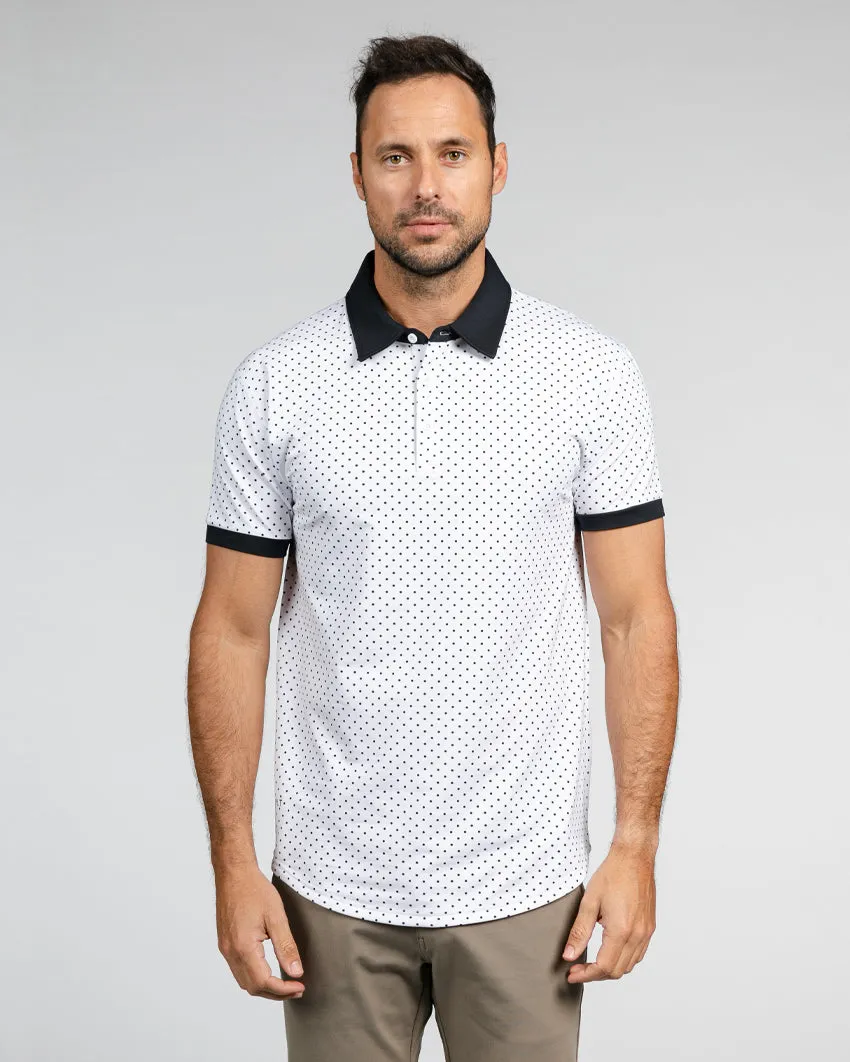 Drop-Cut: LUX Dotted Polo <!-- Size L -->