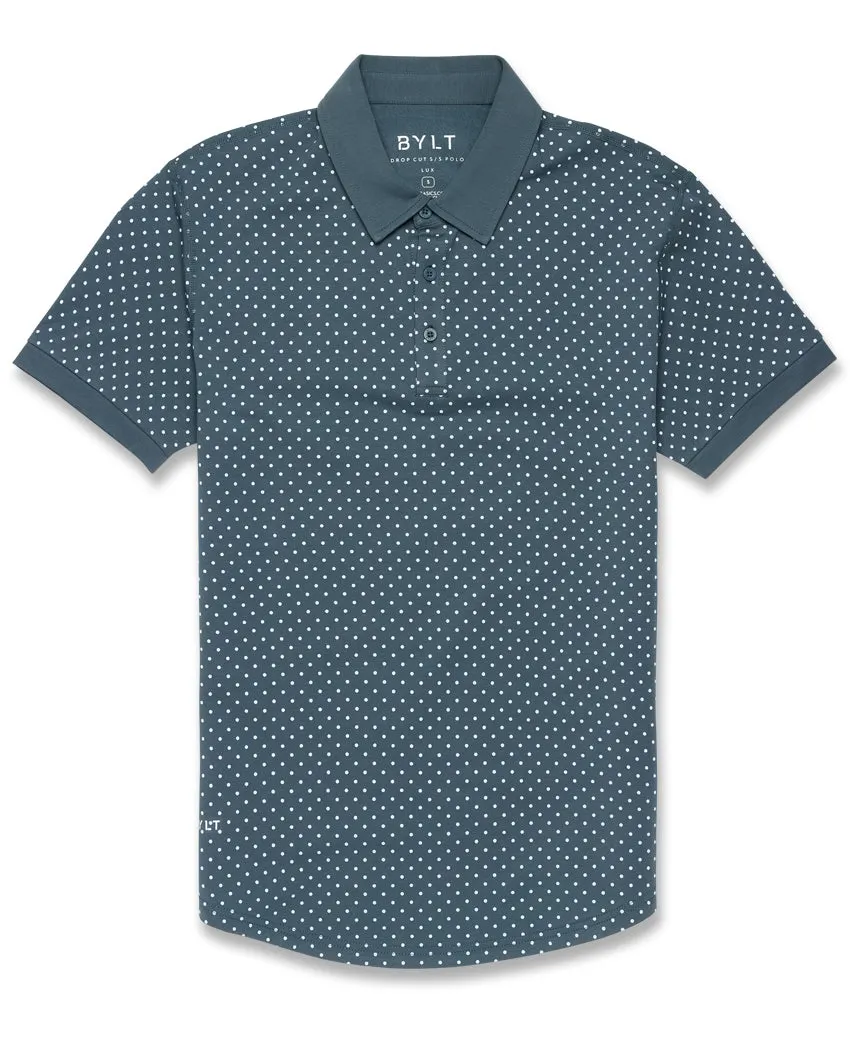 Drop-Cut: LUX Dotted Polo <!-- Size L -->