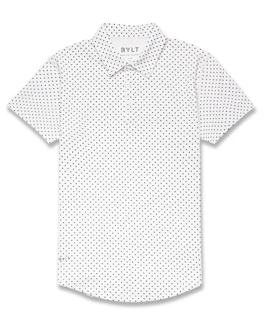 Drop-Cut: LUX Dotted Polo <!-- Size L -->