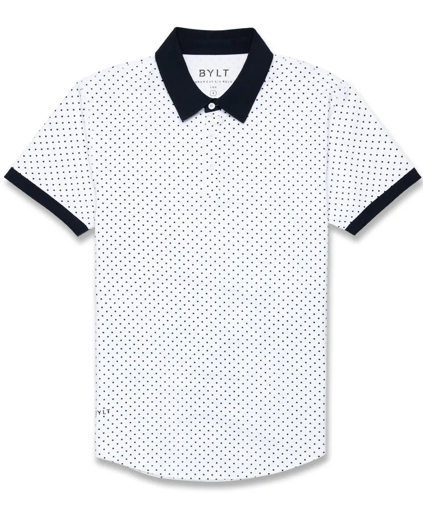 Drop-Cut: LUX Dotted Polo <!-- Size L -->