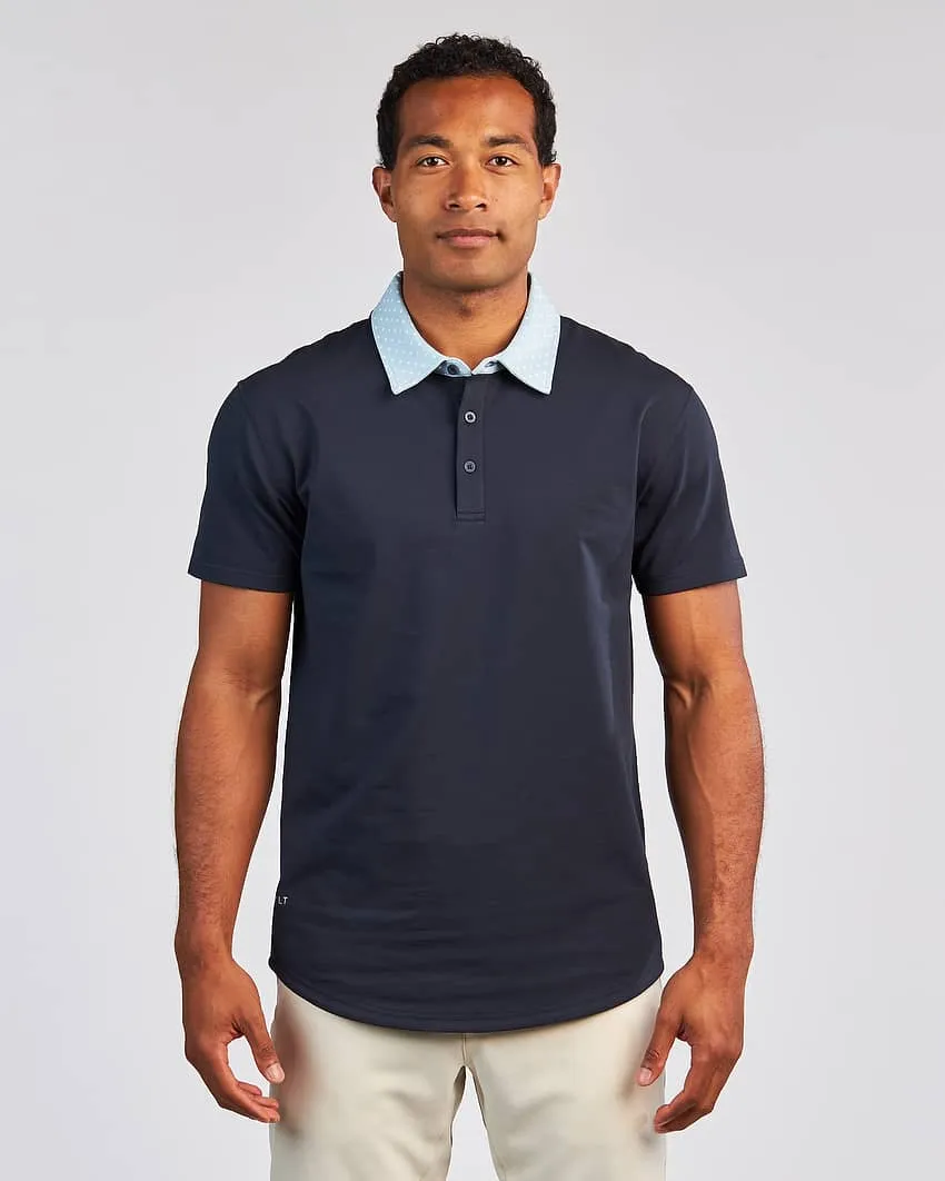 Drop-Cut: LUX Dotted Polo <!-- Size L -->