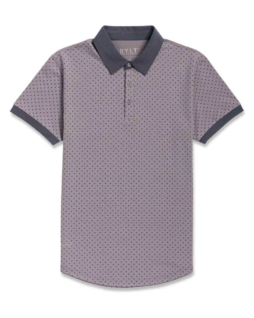 Drop-Cut: LUX Dotted Polo <!-- Size L -->