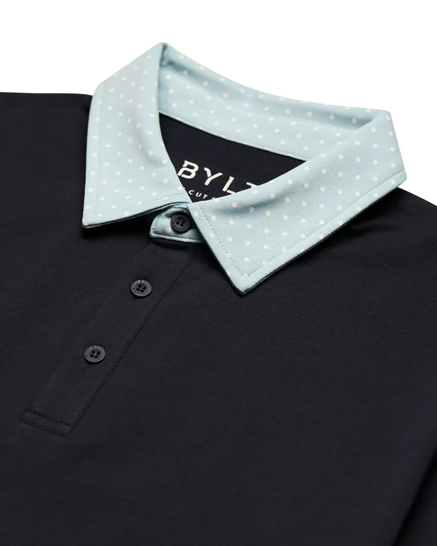 Drop-Cut: LUX Dotted Polo <!-- Size L -->