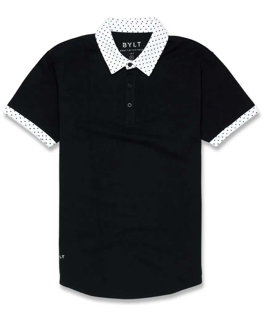 Drop-Cut: LUX Dotted Polo <!-- Size L -->