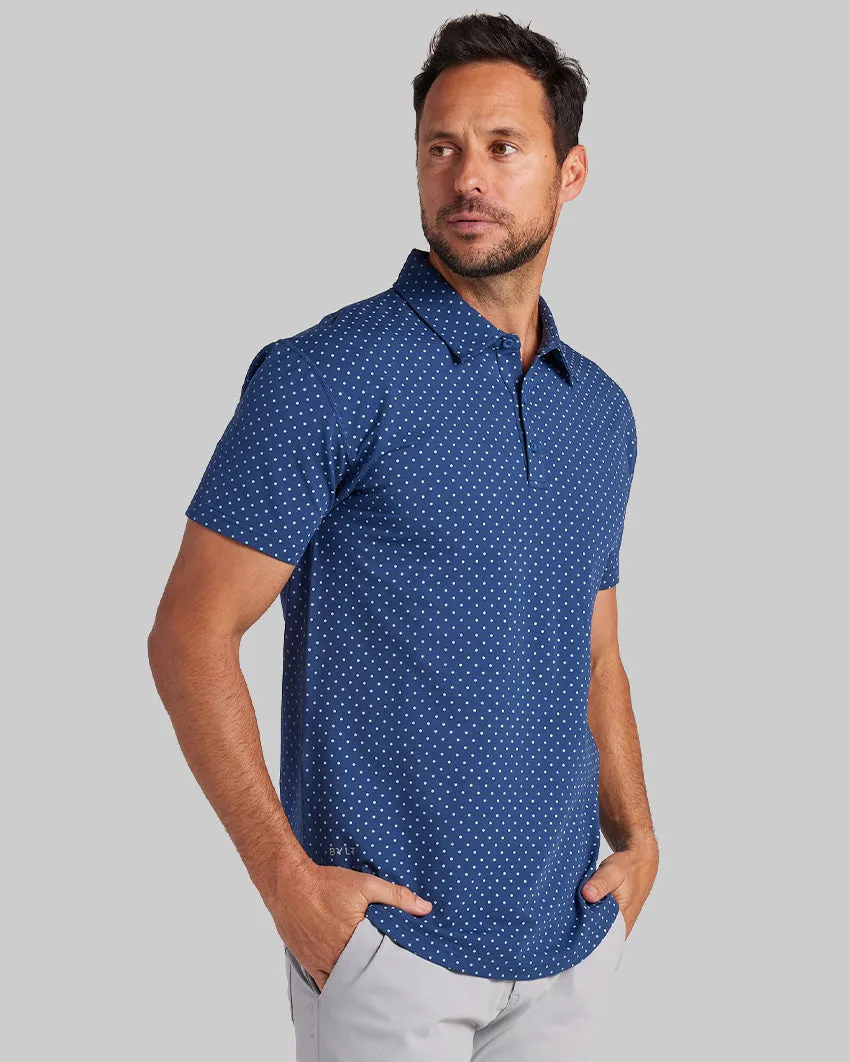 Drop-Cut: LUX Dotted Polo <!-- Size L -->