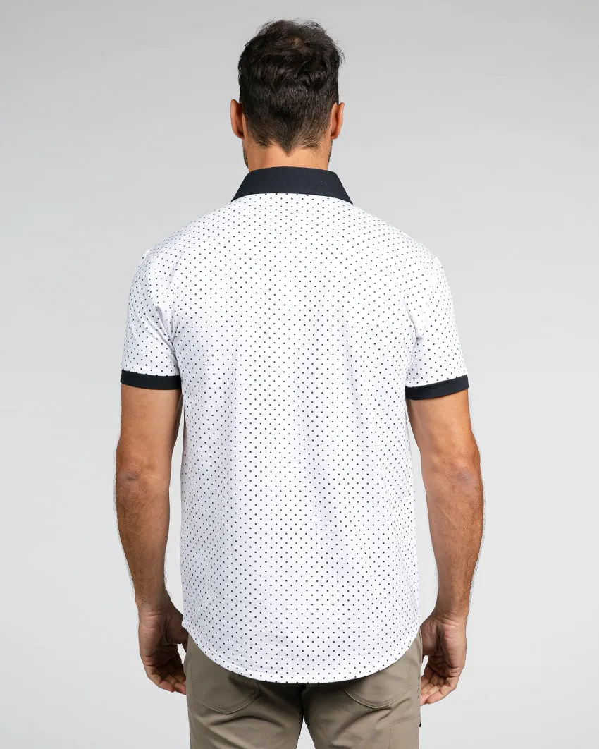 Drop-Cut: LUX Dotted Polo <!-- Size L -->