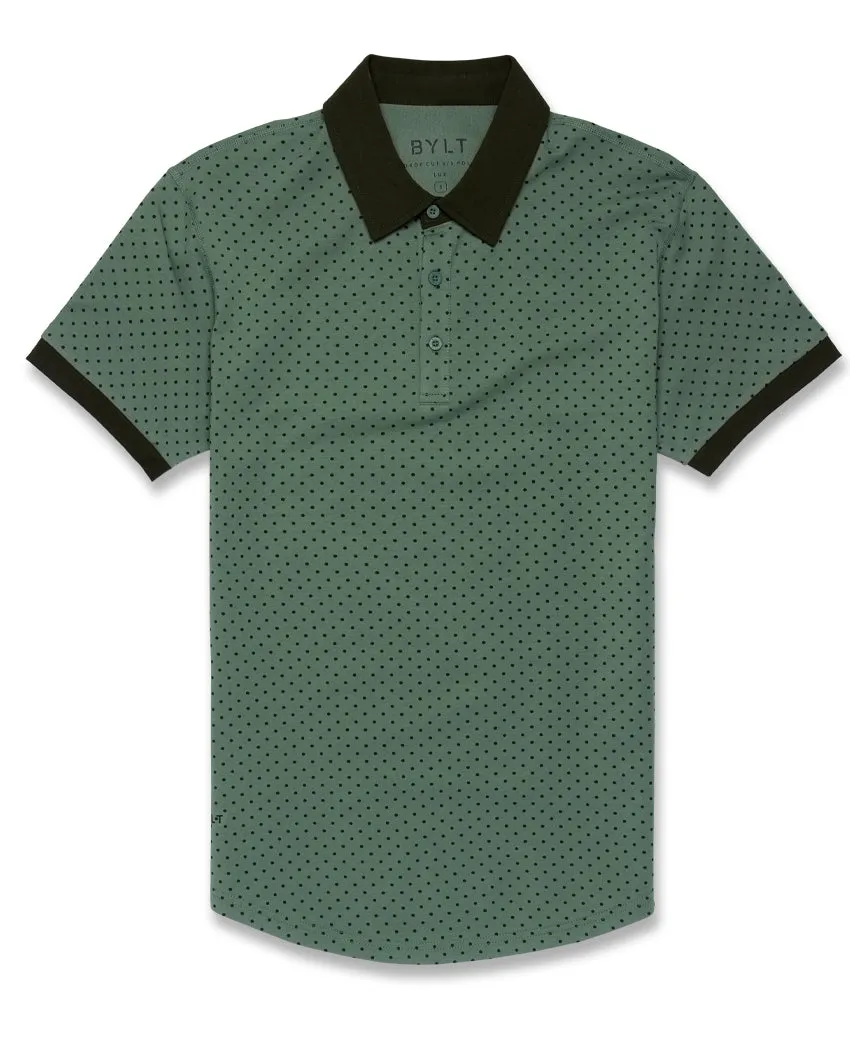 Drop-Cut: LUX Dotted Polo <!-- Size L -->