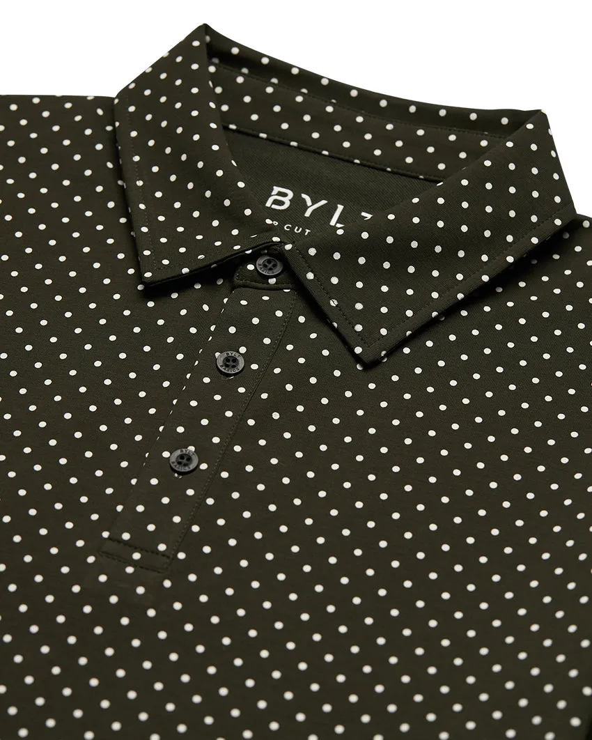 Drop-Cut: LUX Dotted Polo <!-- Size L -->